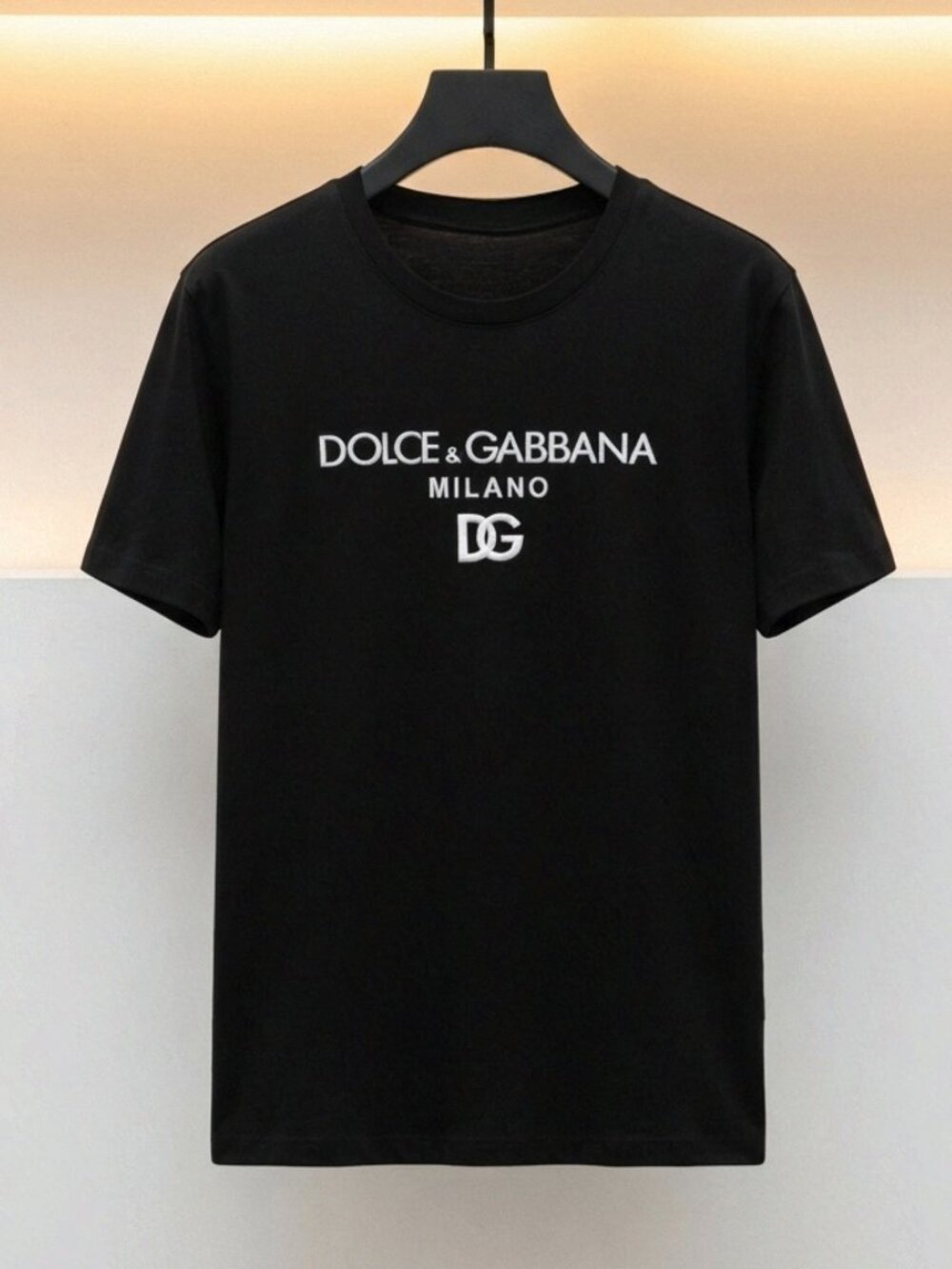 Dolce & Gabbana Milano DG Logo Black Cotton Short Sleeve Crewneck T Shirt Size